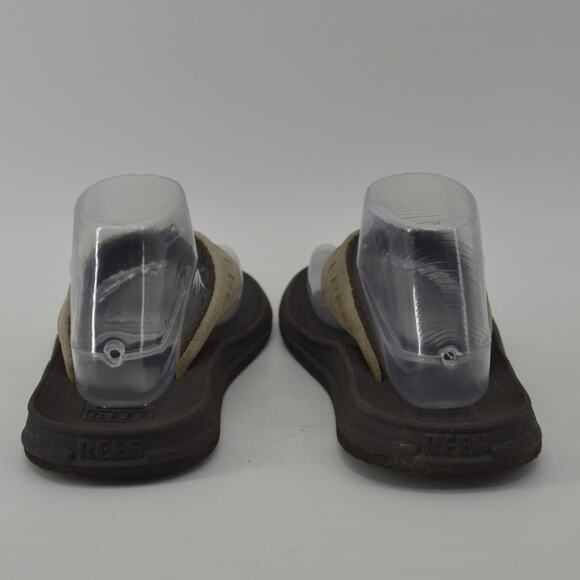 Reef Womens Sz 7 Leather Flip Flop Thong Sandals Tan Classic - Picture 5 of 14